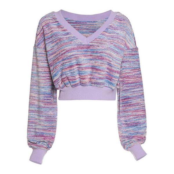 women's sweaters autumn and winter fashion v-neck loose navel knit sweater, White;black
women's sweaters autumn and winter fashion v-neck loose navel knit sweater, White;black