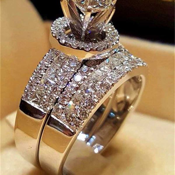 luxury crystal diamond female big queen ring set fashion 925 silver bridal wedding rings for women promise love engagement ring, Slivery;golden 
luxury crystal diamond female big queen ring set fashion 925 silver bridal wedding rings for women promise love engagement ring, Slivery;golden