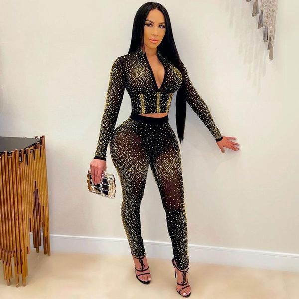 women's two piece pants black gold color v-neck rhinestone sequin women sets skinny long sleeve crop bodycon tights party 2 pieces set, White
women's two piece pants black gold color v-neck rhinestone sequin women sets skinny long sleeve crop bodycon tights party 2 pieces set, White