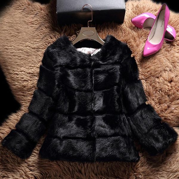 women's fur & faux fashion genuine authentic natural coat short jacket, Black
women's fur & faux fashion genuine authentic natural coat short jacket, Black