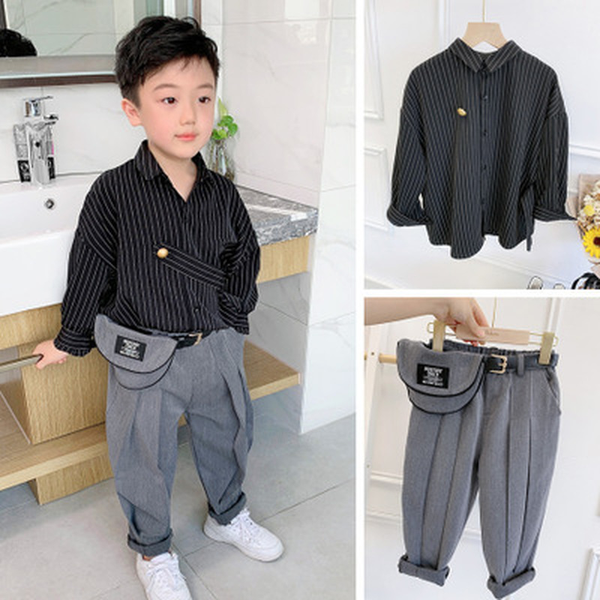 childrens shirt set 2022 new boy striped shirt trend of small and medium childrens childrens clothing, White
childrens shirt set 2022 new boy striped shirt trend of small and medium childrens childrens clothing, White