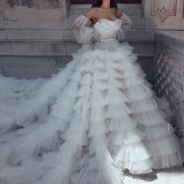 casual dresses ball gown bridal long sleeve robe de mariee arabic dress tiered appliques custom vestido noiva, Black;gray
casual dresses ball gown bridal long sleeve robe de mariee arabic dress tiered appliques custom vestido noiva, Black;gray
