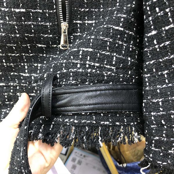 designerloose fried street xiaoxiang women's autumn dress 2020 korean hong kong style chic locomotive tweed splicing leather coat, Black
designerloose fried street xiaoxiang women's autumn dress 2020 korean hong kong style chic locomotive tweed splicing leather coat, Black