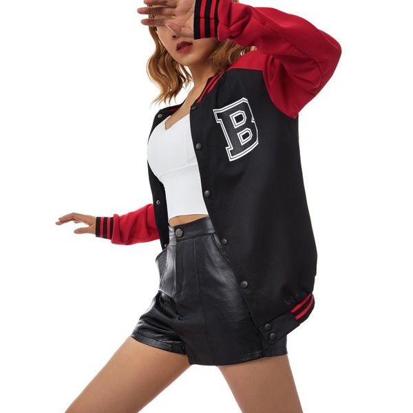 women's jackets women clothing button polyester female coat letter print stand collar long sleeve jacket single-breasted, Black;brown
women's jackets women clothing button polyester female coat letter print stand collar long sleeve jacket single-breasted, Black;brown