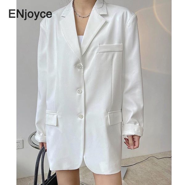 woman blazer white smooth blazers new lapel long sleeve loose wide shoulder suit jacket korean fashion tide 2021 spring autumn, White;black
woman blazer white smooth blazers new lapel long sleeve loose wide shoulder suit jacket korean fashion tide 2021 spring autumn, White;black