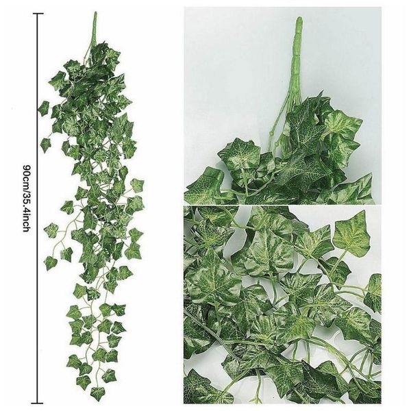 1pcs artificial plant flower rattan fake hanging vine leaves garland garden wall home wedding party green plant decoration