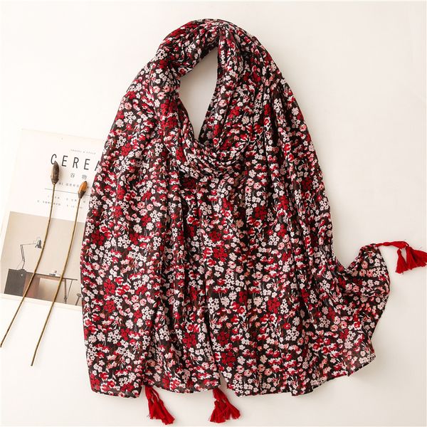 spain fashion maroon polka floral tassel viscose scarf lady print soft hijab shawls and wraps female foulard echarpe muslim caps, Blue;gray
spain fashion maroon polka floral tassel viscose scarf lady print soft hijab shawls and wraps female foulard echarpe muslim caps, Blue;gray