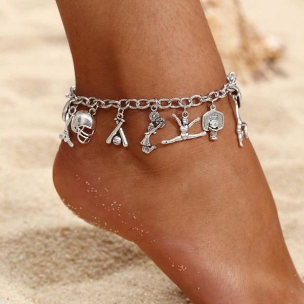 anklets bohemian athlete pitching ball pendant for women fashion silver color ankle bracelets on the leg boho beach accessories, Red;blue
anklets bohemian athlete pitching ball pendant for women fashion silver color ankle bracelets on the leg boho beach accessories, Red;blue
