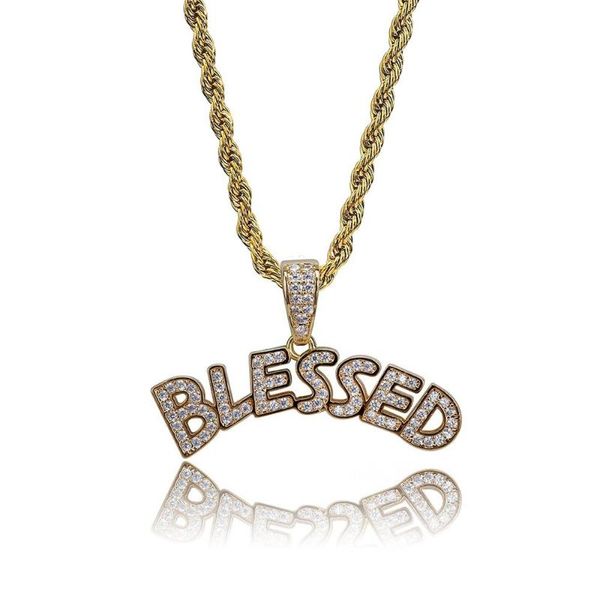 pendant necklaces 18k gold plated bling cz simulated diamond iced letters blessed necklace hip hop chain jewelry for men charm gifts, Silver
pendant necklaces 18k gold plated bling cz simulated diamond iced letters blessed necklace hip hop chain jewelry for men charm gifts, Silver
