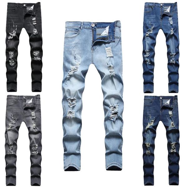 men's jeans 2021 men ripped destroyed hip hop slim trousers streetwear distressed male stretch jogger denim pants, Blue
men's jeans 2021 men ripped destroyed hip hop slim trousers streetwear distressed male stretch jogger denim pants, Blue
