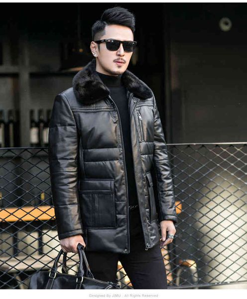men's middle long middle-aged and elderly dad's cloth down mink lapel leather et, Black
men's middle long middle-aged and elderly dad's cloth down mink lapel leather et, Black