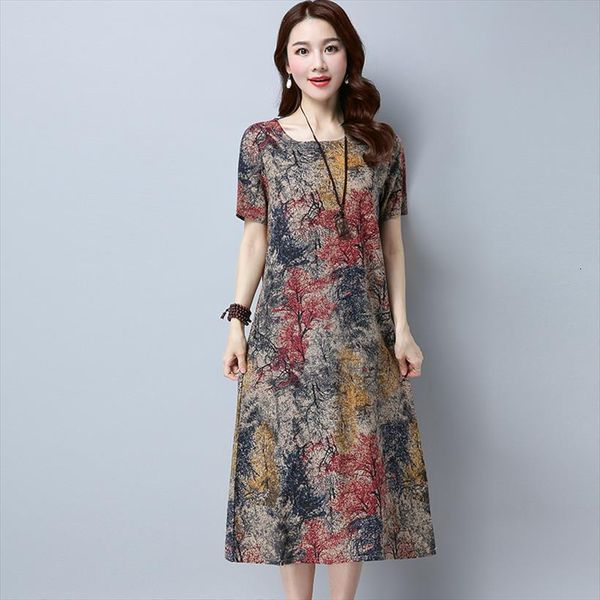cotton linen summer plus size womens dresses casual loose a line o neck short sleeve print party vestidos 4xl 5xl, Black;gray
cotton linen summer plus size womens dresses casual loose a line o neck short sleeve print party vestidos 4xl 5xl, Black;gray