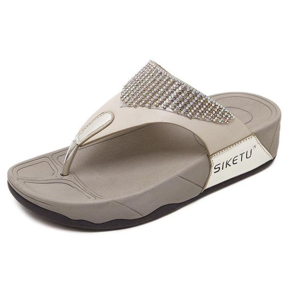 slippers women's crystal beach sandals ladies genuine leather outdoor platform flip flops fashion slides, Black
slippers women's crystal beach sandals ladies genuine leather outdoor platform flip flops fashion slides, Black
