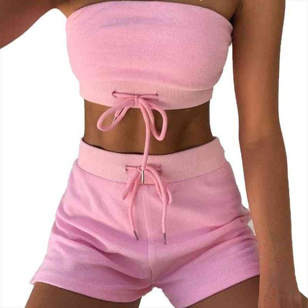 womens casual two piece suit fashion solid color tube and drawstring high waist short pants, White
womens casual two piece suit fashion solid color tube and drawstring high waist short pants, White