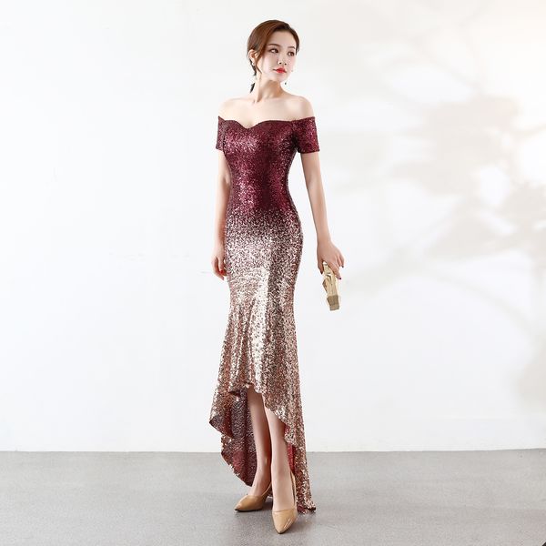 women slash neck off shoulder female elegant maxi dress sparkling gradual sequin mermaid evening party dresses nu2s, Black;gray
women slash neck off shoulder female elegant maxi dress sparkling gradual sequin mermaid evening party dresses nu2s, Black;gray