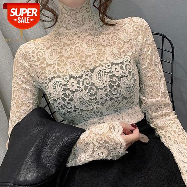 Hollow Out Sexy Lace T Shirts Female Turtleneck Long Sleeve See Through Tshirt Elastic Tops Elegant Transparent Women Clothes #Hu29, White
Hollow Out Sexy Lace T Shirts Female Turtleneck Long Sleeve See Through Tshirt Elastic Tops Elegant Transparent Women Clothes #Hu29, White