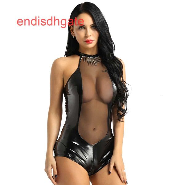 can faux out leather mesh stitching hollow wear one-piece nightdress, nightclub style fun underwear, Black;white
can faux out leather mesh stitching hollow wear one-piece nightdress, nightclub style fun underwear, Black;white