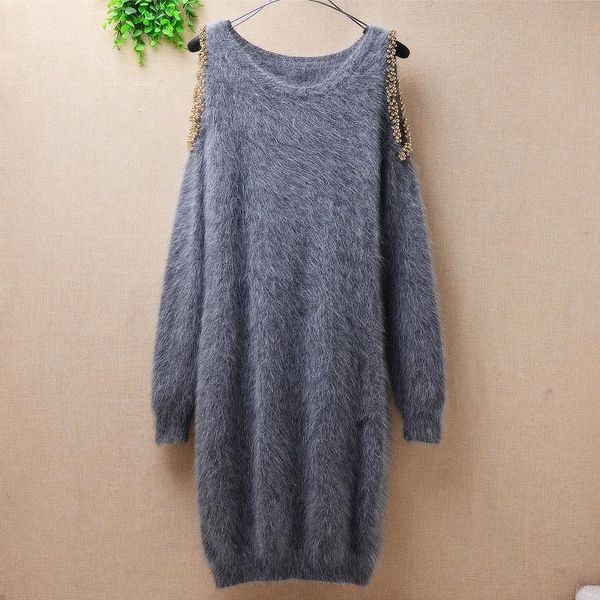 women's sweaters long off shoulder sweater women pullover beading female knitted mink cashmere pull jumper ladies dress spring, White;black
women's sweaters long off shoulder sweater women pullover beading female knitted mink cashmere pull jumper ladies dress spring, White;black