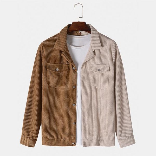 men's casual shirts 2021 men color block corduroy long sleeve jackets japanese lapel chest pockets black white, White;black
men's casual shirts 2021 men color block corduroy long sleeve jackets japanese lapel chest pockets black white, White;black