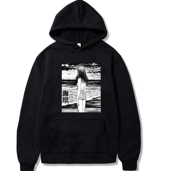 women's hoodies & sweatshirts manga horror junji ito hoodie winter pullovers, Black 
women's hoodies & sweatshirts manga horror junji ito hoodie winter pullovers, Black