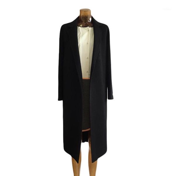 women's wool & blends autumn and winter 2021 high-end slim suit collar medium long double-sided cashmere coat black tweed
women's wool & blends autumn and winter 2021 high-end slim suit collar medium long double-sided cashmere coat black tweed