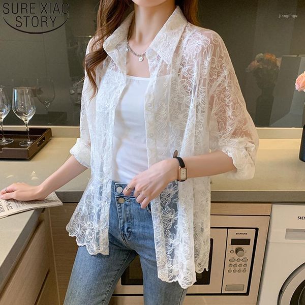 women's blouses & shirts women embroidered blouse 2021 summer see through shirt french long sleeve thin hollow sunscreen blusas mujer 1, White
women's blouses & shirts women embroidered blouse 2021 summer see through shirt french long sleeve thin hollow sunscreen blusas mujer 1, White