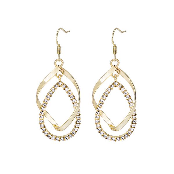 personality irregular circle dangle gold earrings inlaid diamond twisted spiral water drop earring 211035, Silver
personality irregular circle dangle gold earrings inlaid diamond twisted spiral water drop earring 211035, Silver