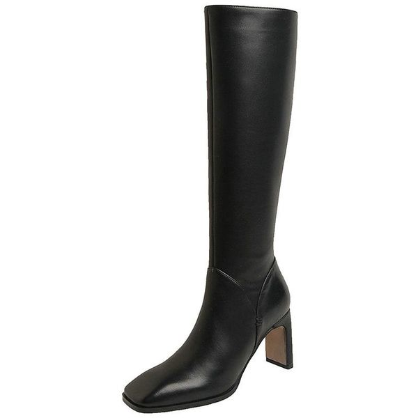 boots square toe women's office 2021 fall winter knee high heels wide leg side zipper est slim long shoes woman, Black
boots square toe women's office 2021 fall winter knee high heels wide leg side zipper est slim long shoes woman, Black