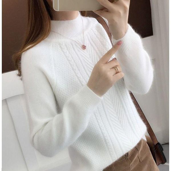 women's sweaters junelove autumn loose korean women knitted pullover vintage ladies solid turtleneck sweater female warm casual, White;black
women's sweaters junelove autumn loose korean women knitted pullover vintage ladies solid turtleneck sweater female warm casual, White;black