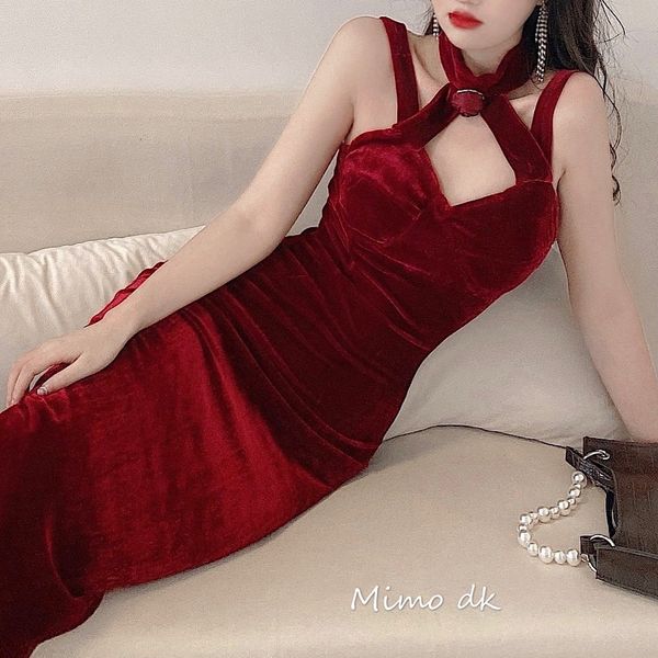 this hong kong retro style velvet halter vintage red-red waistband background dress skinny fit and sexykorean fashion z7lz, Black;gray
this hong kong retro style velvet halter vintage red-red waistband background dress skinny fit and sexykorean fashion z7lz, Black;gray