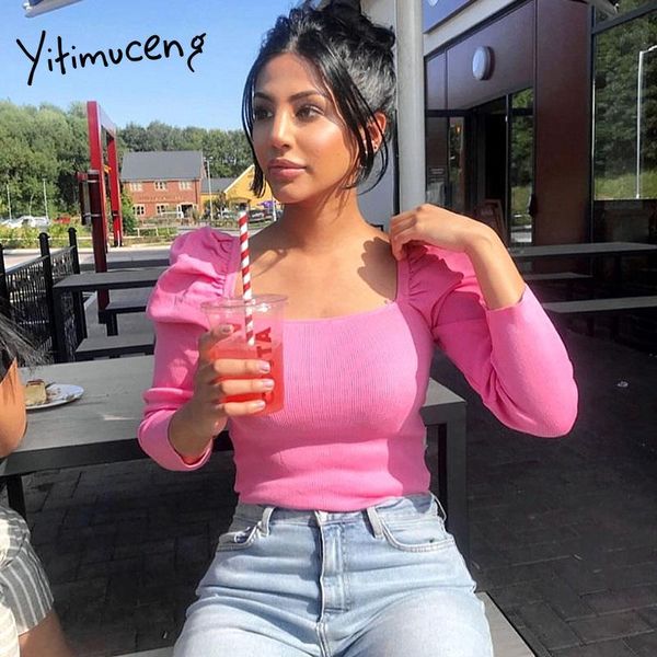 women's t-shirt yitimuceng vintage woman tshirts black puff sleeve spring autumn plus size 2021 square collar crop fashion, White
women's t-shirt yitimuceng vintage woman tshirts black puff sleeve spring autumn plus size 2021 square collar crop fashion, White