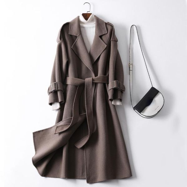 women's wool & blends 2021 winter coat women fashion long elegant ladies fall clothes for woman belted korean coats outwear veste femme, Black
women's wool & blends 2021 winter coat women fashion long elegant ladies fall clothes for woman belted korean coats outwear veste femme, Black