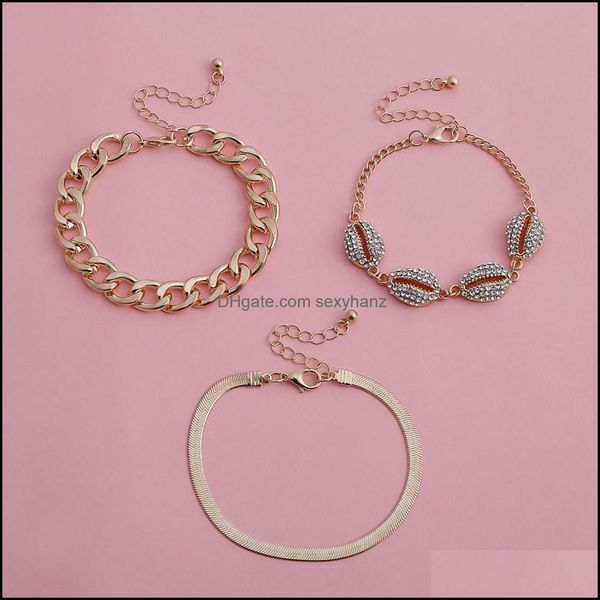 charm bracelets jewelry 3pcs/set punk curb cuban chain set for women miami boho crystal shell gold color bangles drop delivery 2021 ir3hq, Golden;silver
charm bracelets jewelry 3pcs/set punk curb cuban chain set for women miami boho crystal shell gold color bangles drop delivery 2021 ir3hq, Golden;silver