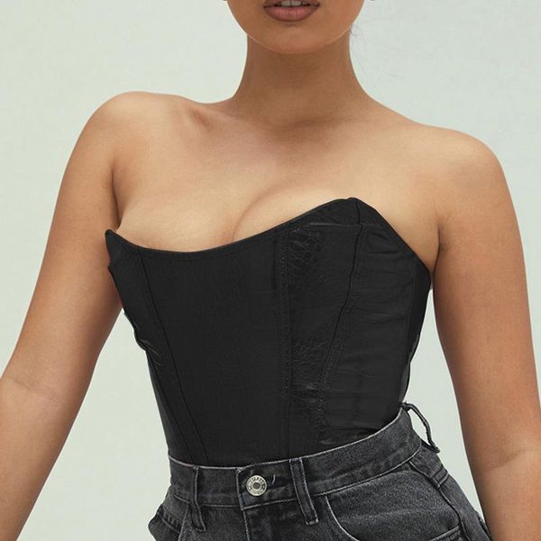 bustiers & corsets women summer pu leather tube female solid color off-the-shoulder close-fitting sleeveless crop, Black;white
bustiers & corsets women summer pu leather tube female solid color off-the-shoulder close-fitting sleeveless crop, Black;white