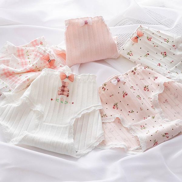women's panties sweet pink cotton girl lace fashion floral bow woman briefs mid waist seamless comfort underpants female lingerie, Black;pink
women's panties sweet pink cotton girl lace fashion floral bow woman briefs mid waist seamless comfort underpants female lingerie, Black;pink