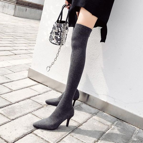 boots leosoxs women autumn/winter over-the-knee elastic pointed-toe high heels female slip-on ladies fashion casual shoes, Black
boots leosoxs women autumn/winter over-the-knee elastic pointed-toe high heels female slip-on ladies fashion casual shoes, Black