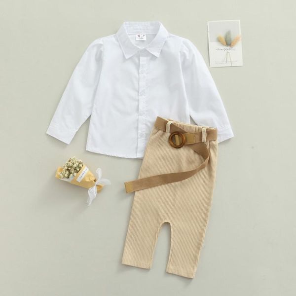 clothing sets kids girl suit set, solid color turn-down collar long sleeve shirt+ midi skirt+ waist belt for girls, white, 1-6 years
clothing sets kids girl suit set, solid color turn-down collar long sleeve shirt+ midi skirt+ waist belt for girls, white, 1-6 years
