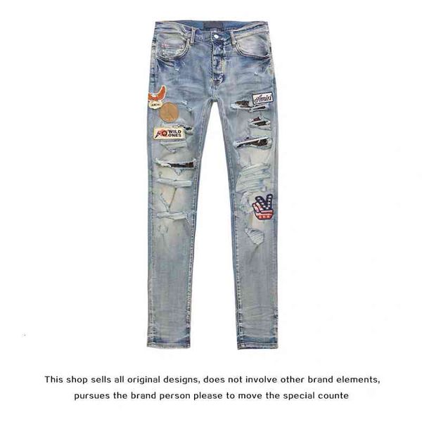 men's jeans novo estilo high street bordado distintivo grande buraco danos jeans calças de brim masculino magro-ajuste if5g, Blue
men's jeans novo estilo high street bordado distintivo grande buraco danos jeans calças de brim masculino magro-ajuste if5g, Blue