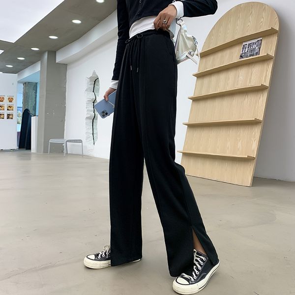 female fashion 2021 early spring new division with casual cordon straight pants wide 5c7u, Black;white
female fashion 2021 early spring new division with casual cordon straight pants wide 5c7u, Black;white