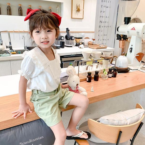 shirts children wear summer 2021 korean girls lace short sleeved shirt white, White;black
shirts children wear summer 2021 korean girls lace short sleeved shirt white, White;black