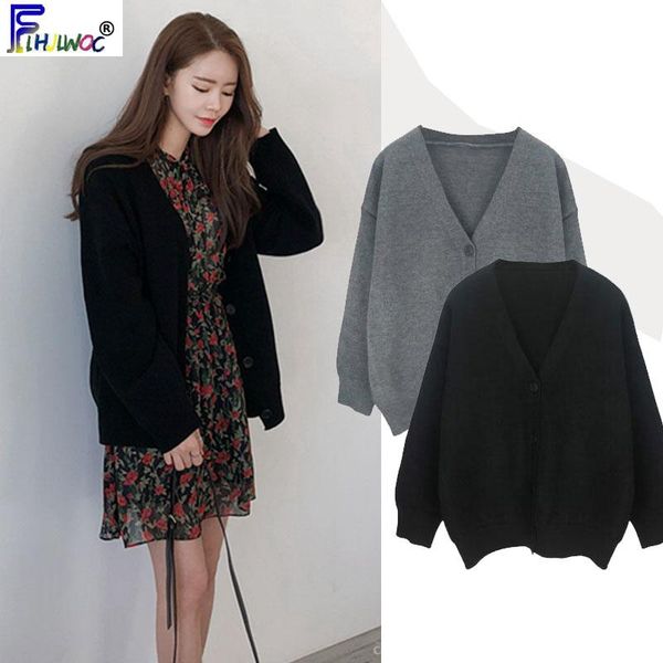 women's knits & tees autumn winter outerwear women fashion long sleeve casual loose black gray knit sweater coat 9212, White
women's knits & tees autumn winter outerwear women fashion long sleeve casual loose black gray knit sweater coat 9212, White