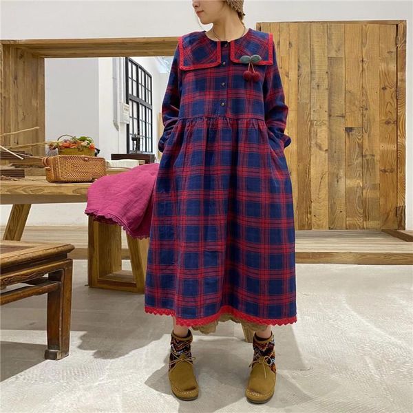 casual dresses fairynatural ladies mori sailor collar plaid dress 2021 winter patchwork 3 colors women retro loose lace, Black;gray
casual dresses fairynatural ladies mori sailor collar plaid dress 2021 winter patchwork 3 colors women retro loose lace, Black;gray