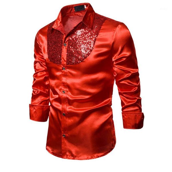 men's formal wedding evening party shirt sequins shiny long sleeve dance show shirt1, White;black
men's formal wedding evening party shirt sequins shiny long sleeve dance show shirt1, White;black