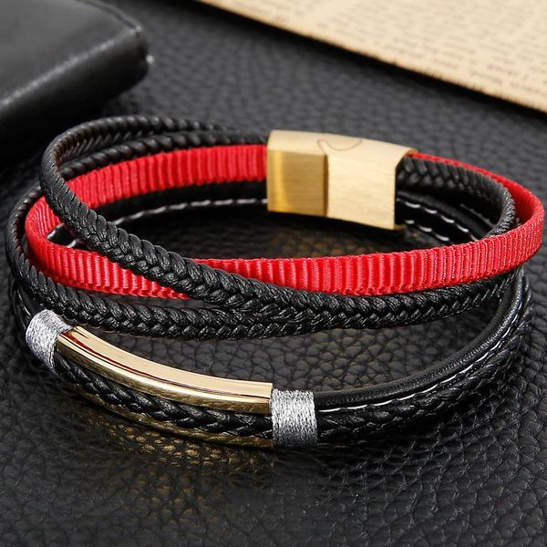 tennis men's handmade multilayer leather bracelet black & red cowhide braided wristband hip hop rock homme armband male jewelry gifts, Golden;silver
tennis men's handmade multilayer leather bracelet black & red cowhide braided wristband hip hop rock homme armband male jewelry gifts, Golden;silver