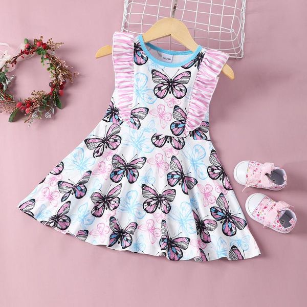 girl's dresses baby girls dress ruffled sleeve butterfly striped princess summer holiday vocation girl clothing ropa, Red;yellow
girl's dresses baby girls dress ruffled sleeve butterfly striped princess summer holiday vocation girl clothing ropa, Red;yellow