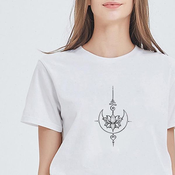 lotus moon art printing harajuku female t shirt aesthetic versatile streetwear vogue tshirt plus size hipster trendy vestidos, White
lotus moon art printing harajuku female t shirt aesthetic versatile streetwear vogue tshirt plus size hipster trendy vestidos, White