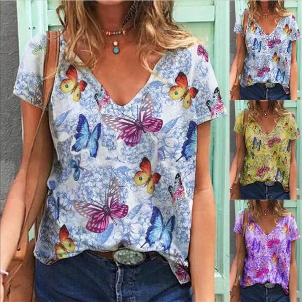 women's t-shirt summer butterfly flower print loose tshirt casual v-neck short sleeve shirt tees female vintage y2k pullover streewear, White
women's t-shirt summer butterfly flower print loose tshirt casual v-neck short sleeve shirt tees female vintage y2k pullover streewear, White