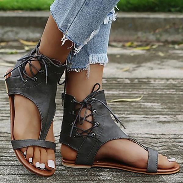 sandals women's vintage leather flat women 2021 lace-up beach shoes summer fashion casual brown cross-strap female, Black
sandals women's vintage leather flat women 2021 lace-up beach shoes summer fashion casual brown cross-strap female, Black