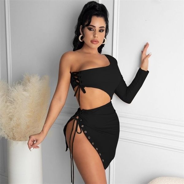 casual dresses corns lace up split two pieces skirt set women crop fashion streetwear outfits solid color party club matching, Black;gray
casual dresses corns lace up split two pieces skirt set women crop fashion streetwear outfits solid color party club matching, Black;gray