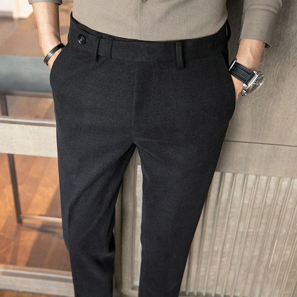 men's suits & blazers 2021 autumn woolen men business dress pants casual slim fit wedding suit pant office social trousers pantalon hom, White;black
men's suits & blazers 2021 autumn woolen men business dress pants casual slim fit wedding suit pant office social trousers pantalon hom, White;black